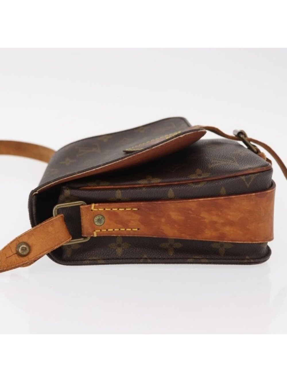 Authentic LOUIS VUITTON Monogram Cartouchiere MM Shoulder Bag M51253 LV - Picture 11 of 16